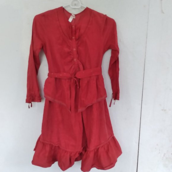 Catimini red belted corduroy dress size 8 or 10